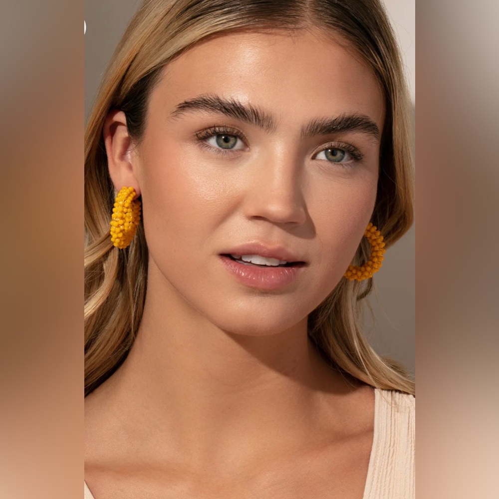 Uncommon James Vibrant Yellow Beaded Earrings